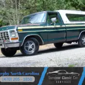 V8, Auto, Cold A/C, PS, PB, dealer installed Leer camper shell patina shop truck