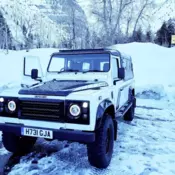 Vintage Classic Land Rover Defender 110 for Off-Grid Camping Search & Rescue