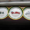VINTAGE RENAULT CAR COLLECTOR TIN PLATES - 1899 - 1907 MADE IN FRANCE, LOT OF 3