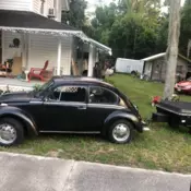 VW Bug Project!  Complete Car with stuck motor & Matching Trailer-  Needs Repair