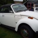 White 1978 Volkswagen CONVERTIBLE SUPER BEETLE BUG -Karmann Ghia Square Back 914