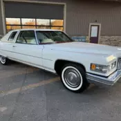 White Cadillac Deville Coupe with 44877 Miles One Owner