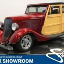 Woodie V8 Auto Hot Rod Classic Vintage Collector Custom Wood Red Black Leather P