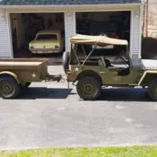 WWII 1943 Willys MB-T 1/4 Ton Trailer, Excellent Condition No Rust No Repo Parts